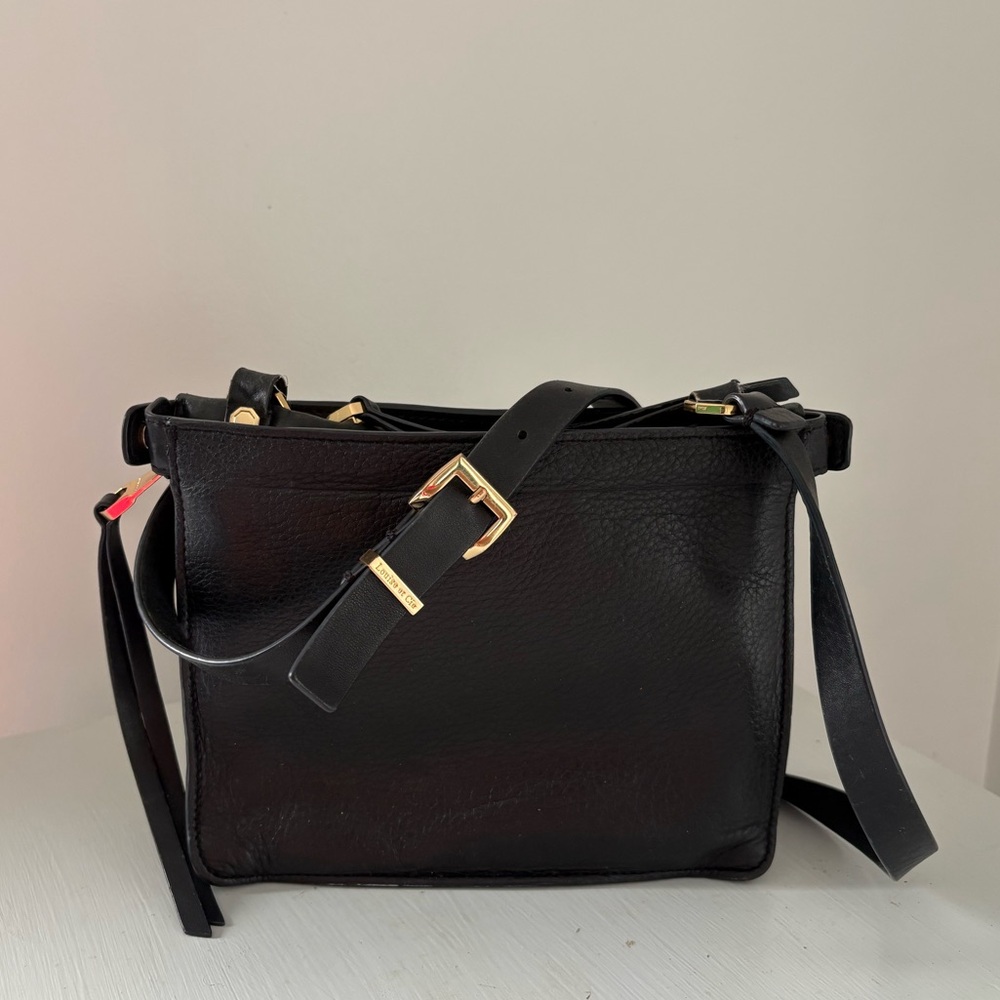 Louise et Cie Black Leather Crossbody Bag Purse
